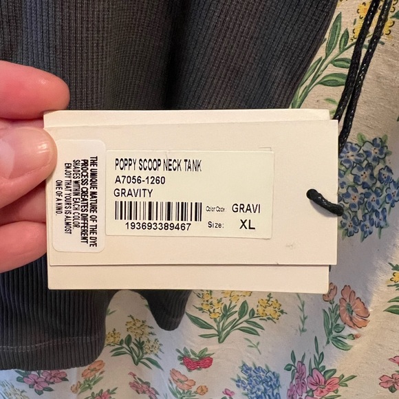 Agolde Gray Ribbed Tank Top - Picture 2 of 5